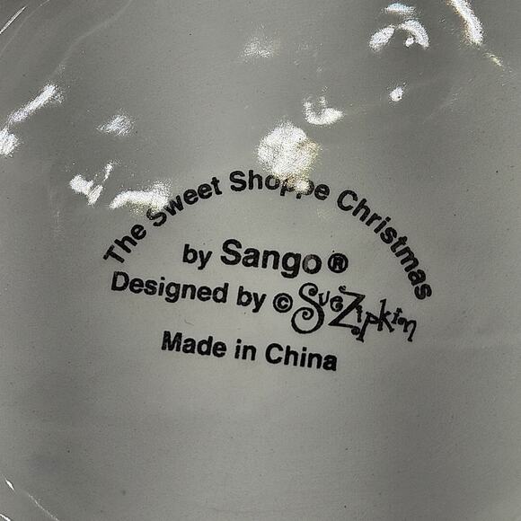 Sango The Sweet Shoppe Christmas Dip Bowl & Spreader Set 3041 Sue Zipkin - Picture 7 of 8